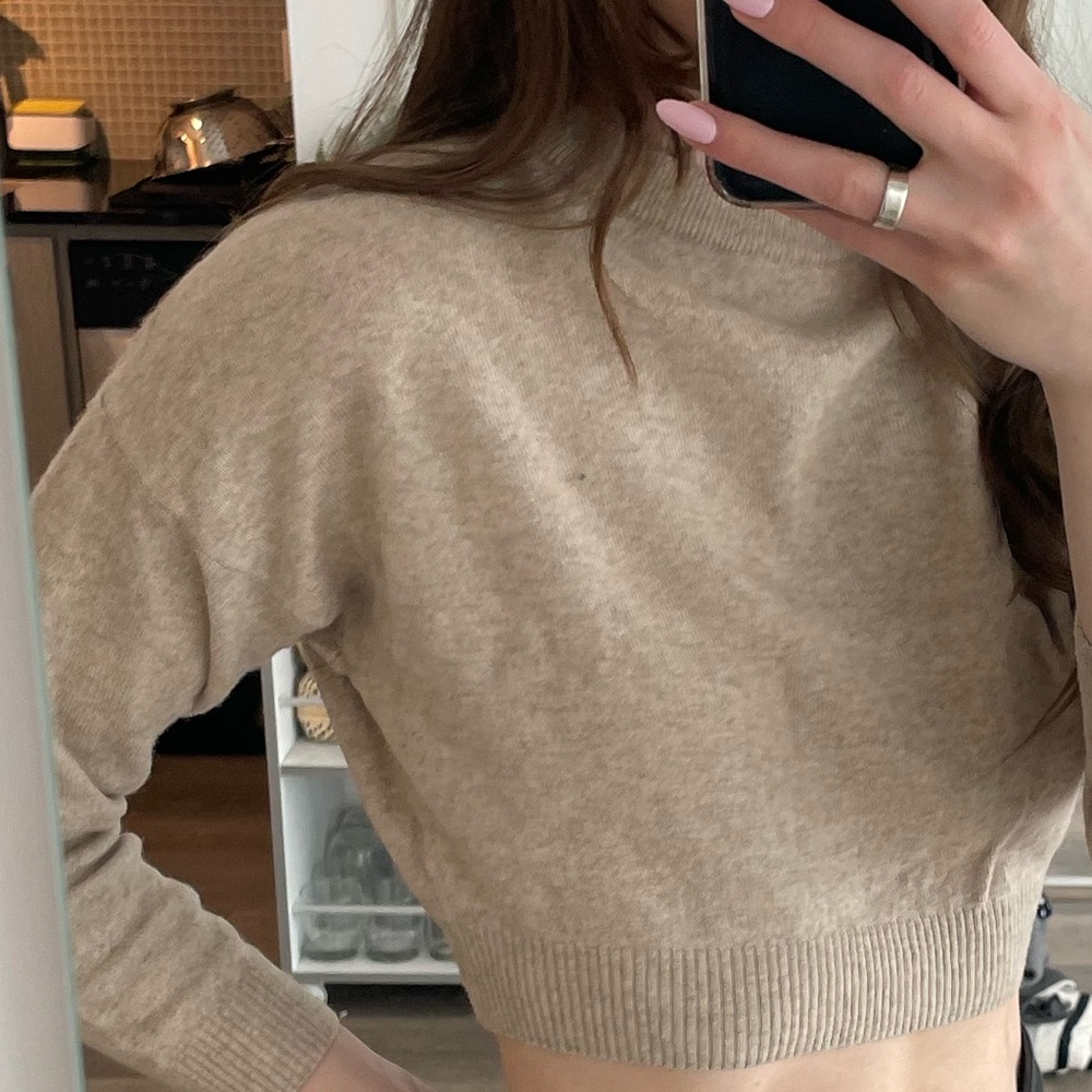 Subdued - Cropped Wool Sweater, Beige/Tan